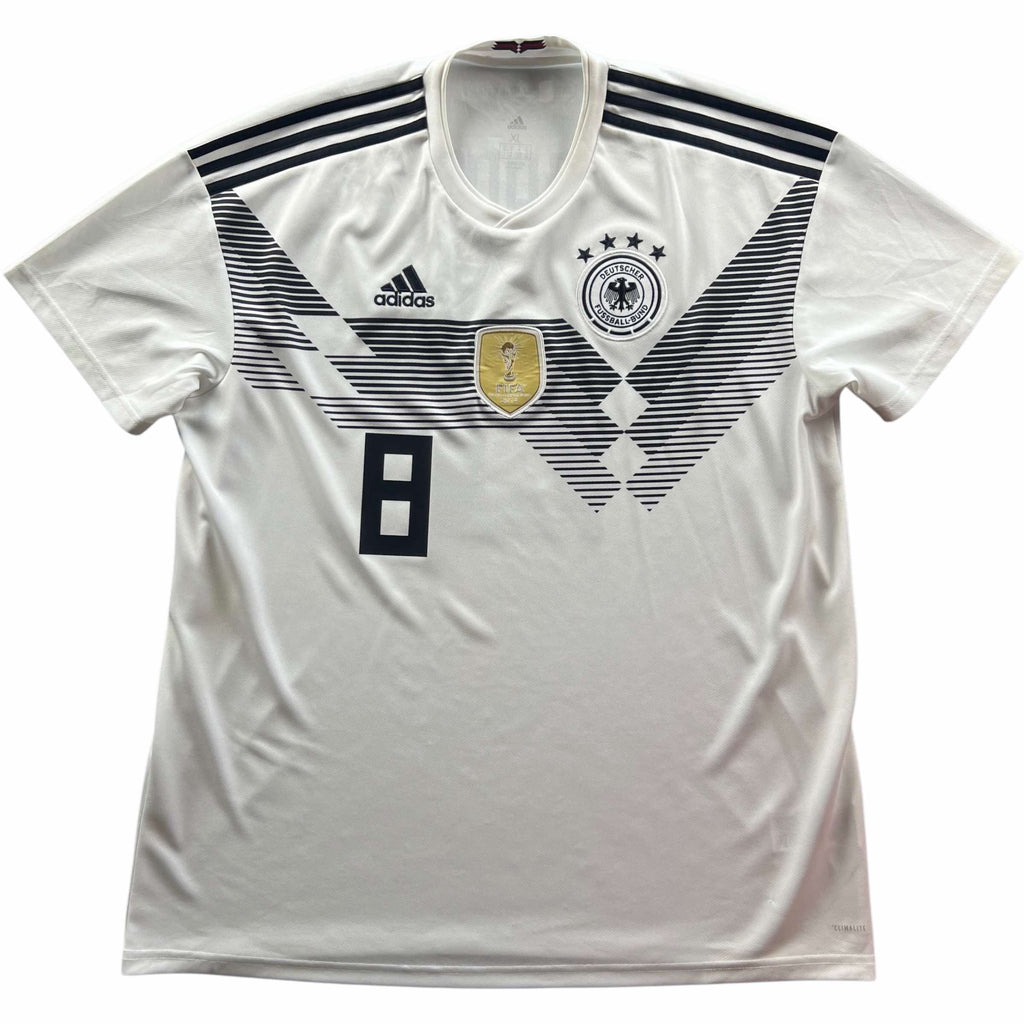 Németország 2018-19 Adidas hazai Toni Kroos foci mez XL-es