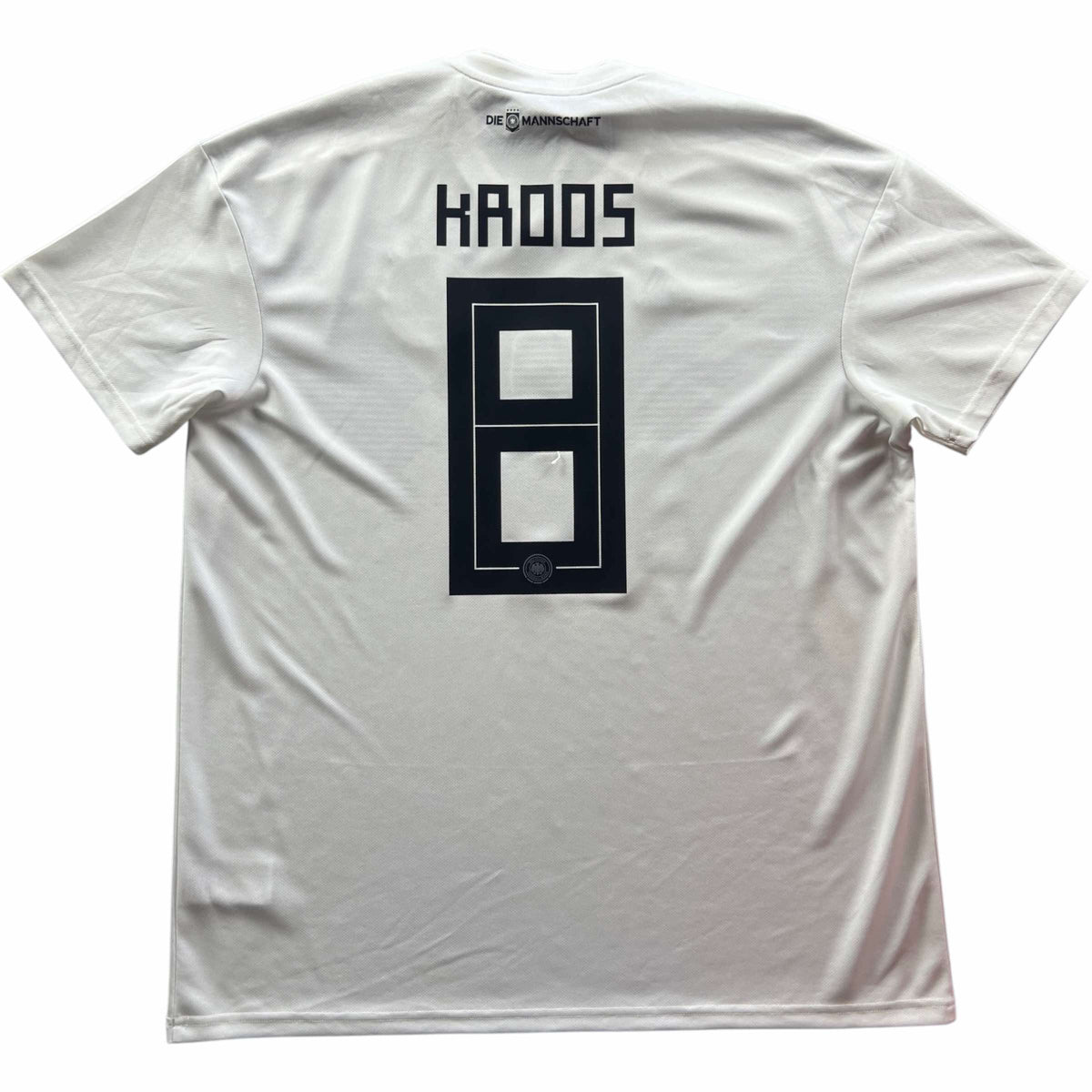 Németország 2018-19 Adidas hazai Toni Kroos foci mez XL-es