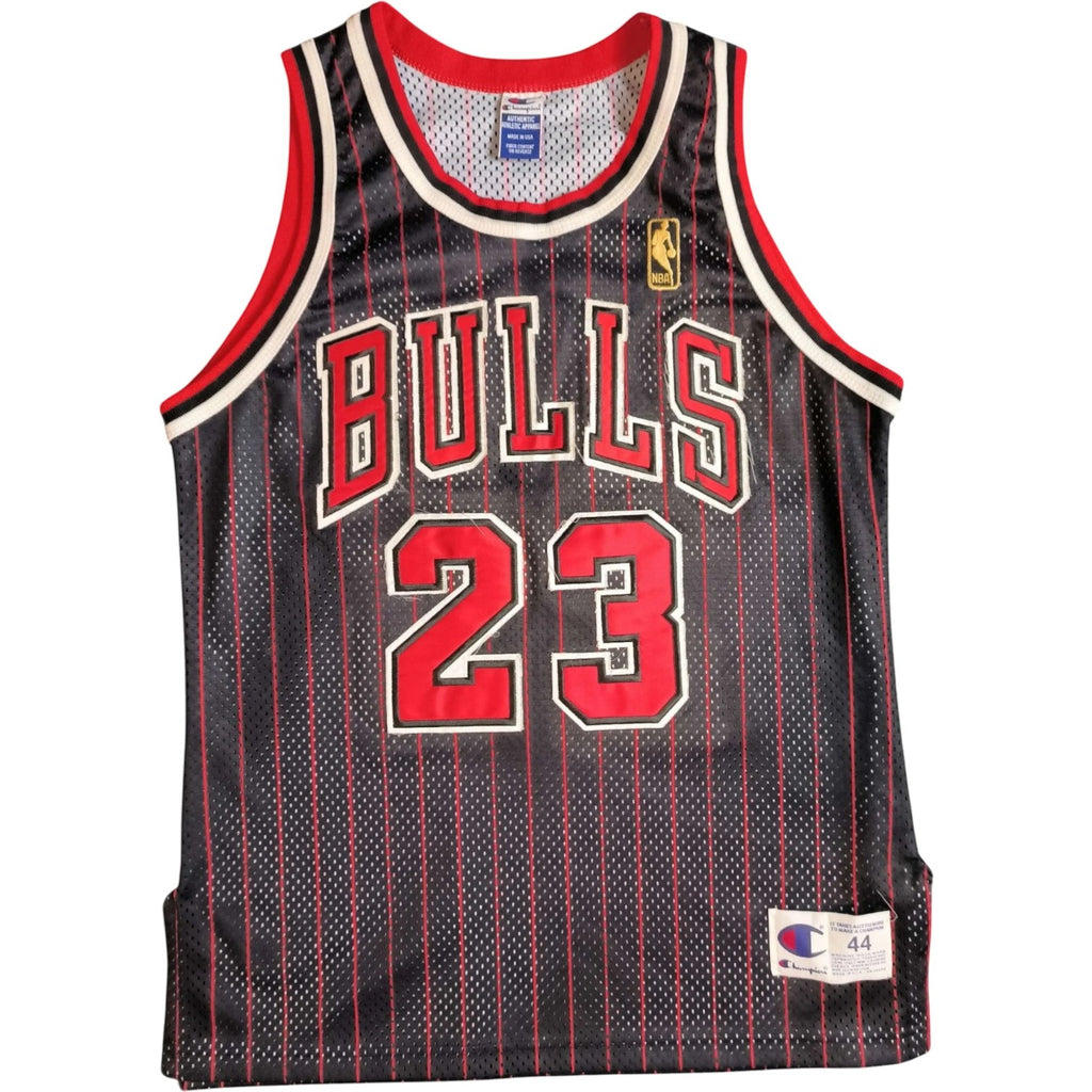 Chicago Bulls Michael Jordan Gold Logo Champion Authentic NBA jersey size 44