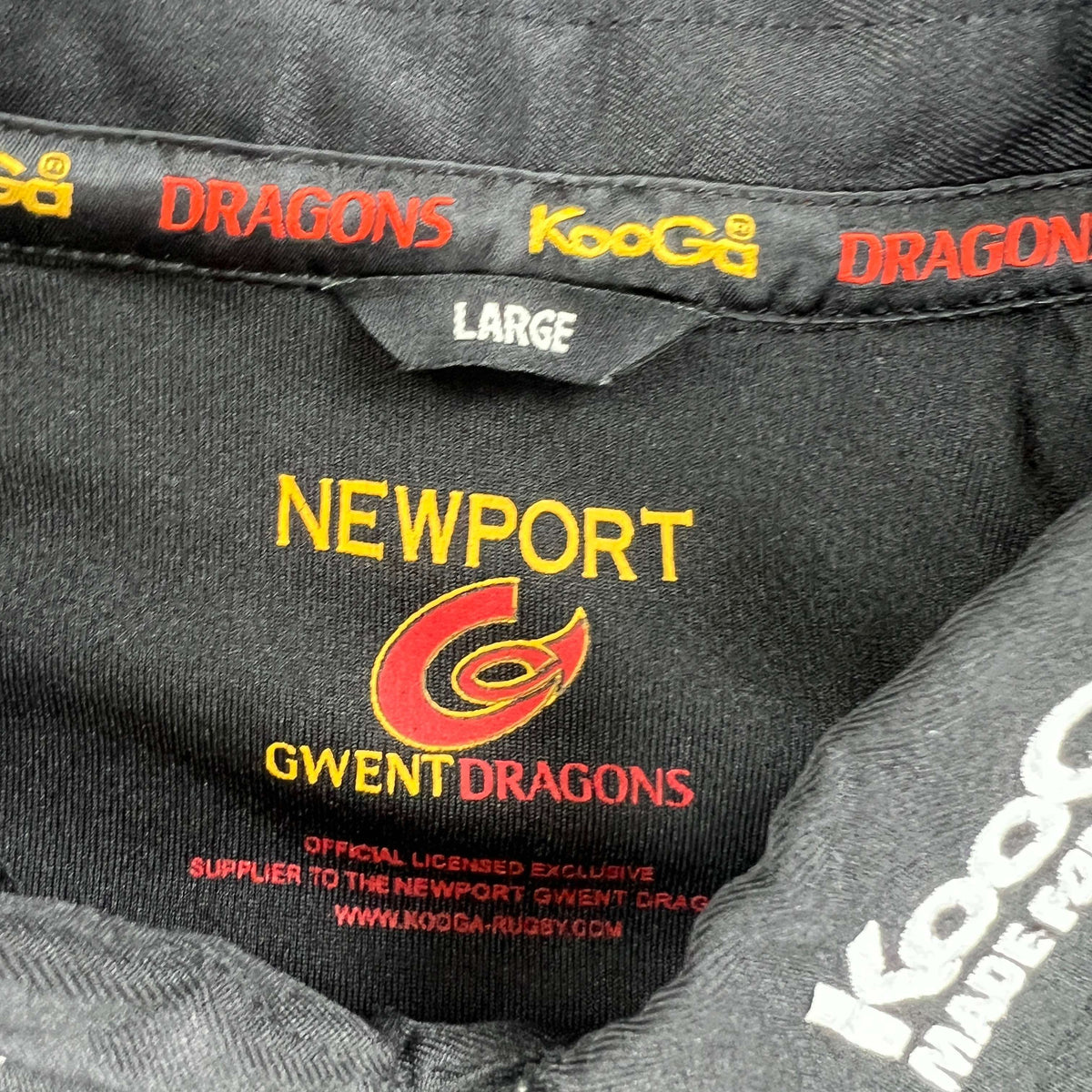 Newport Gwent Dragons Kooga rugby shirt size L