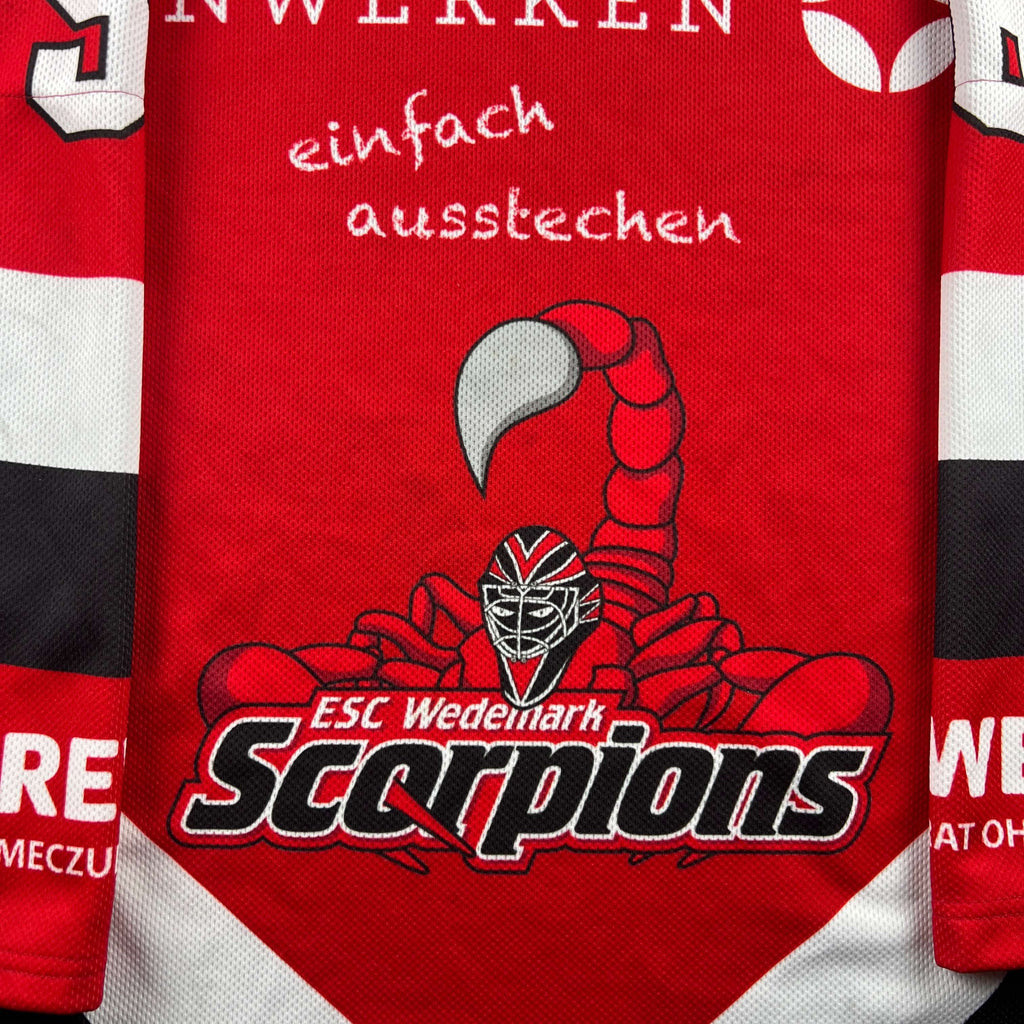 ESC Wedemark Scorpions #56 Suray Owayo ice hockey jersey size M
