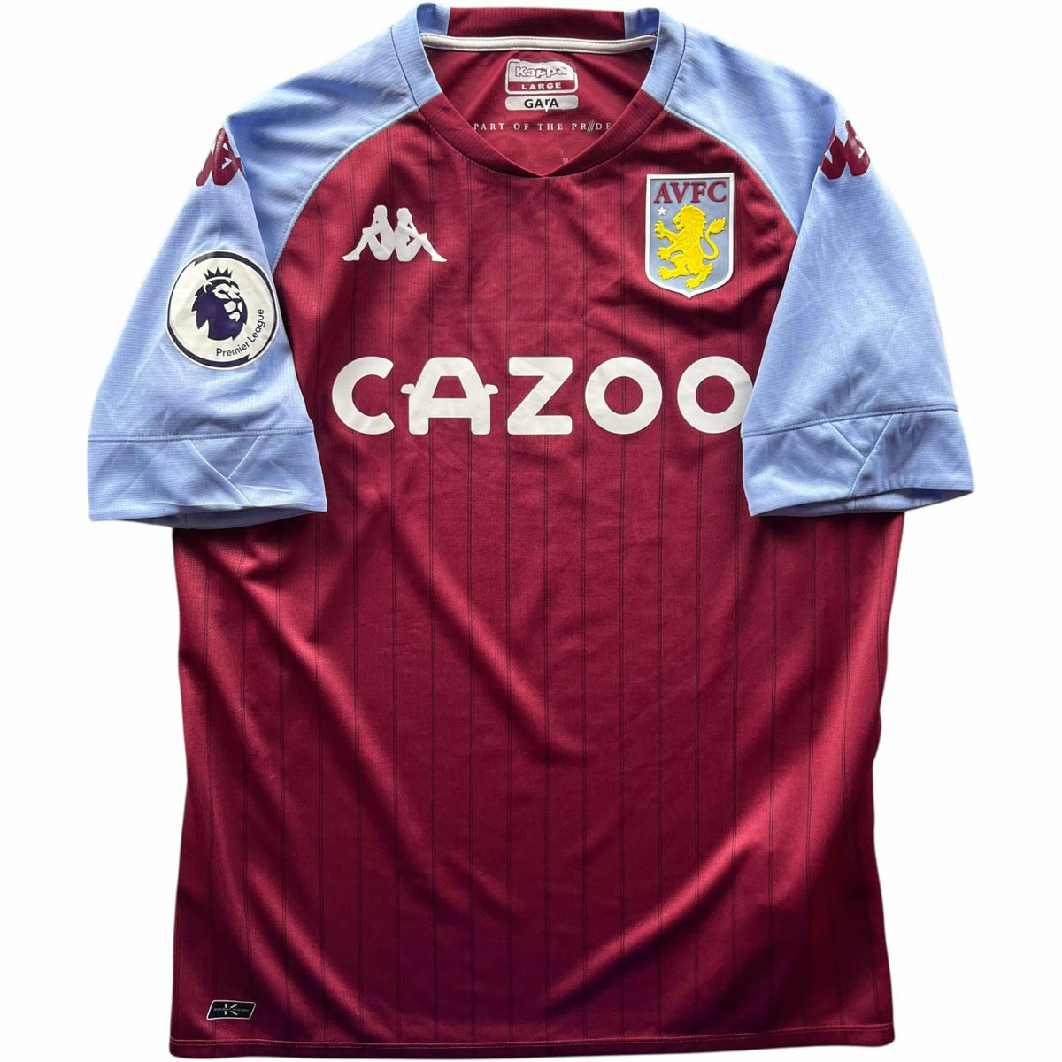 Aston Villa 2020-21 Kappa home Ross Barkley football shirt size L