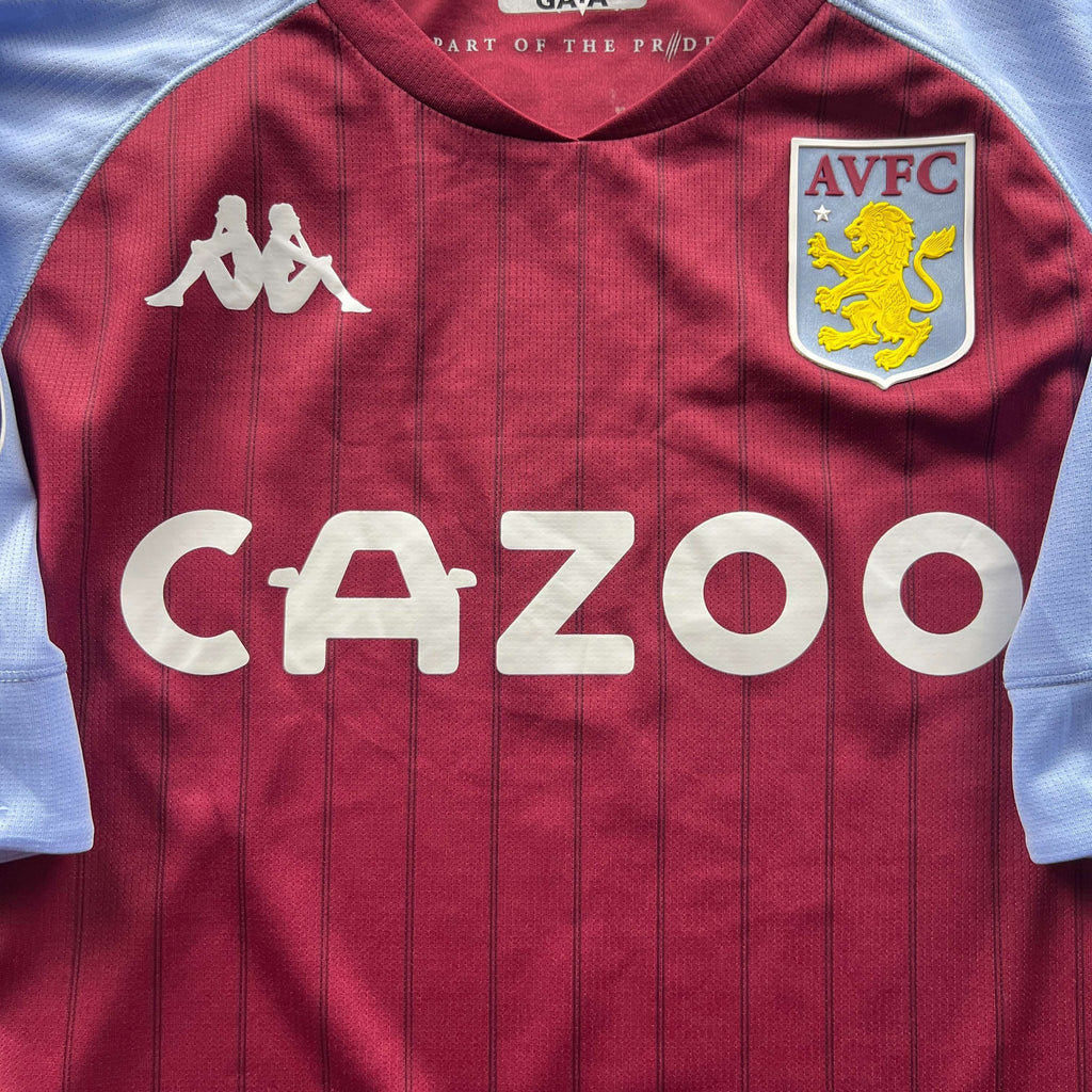 Aston Villa 2020-21 Kappa home Ross Barkley football shirt size L