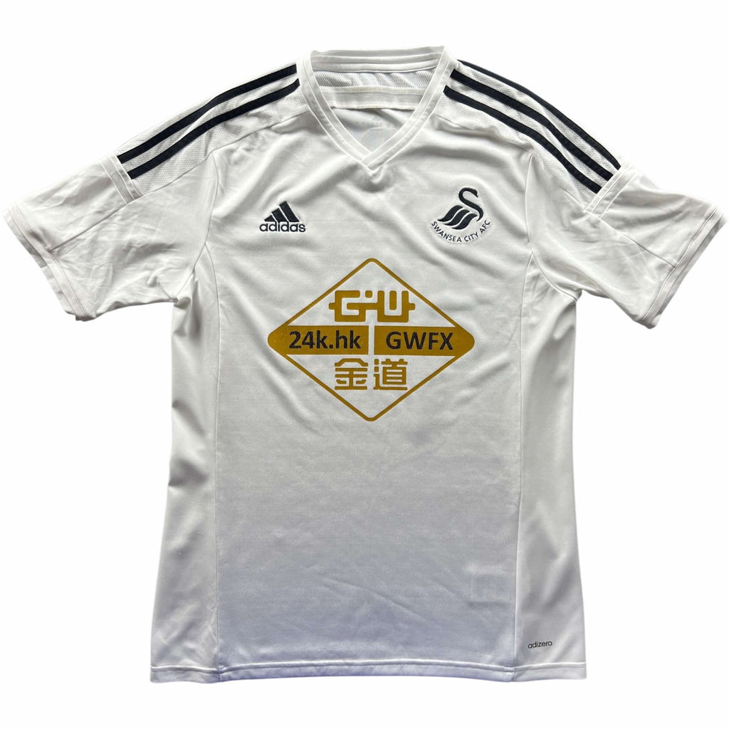Swansea 2014-15 Adidas home Dwight Tiendalli football shirt size L