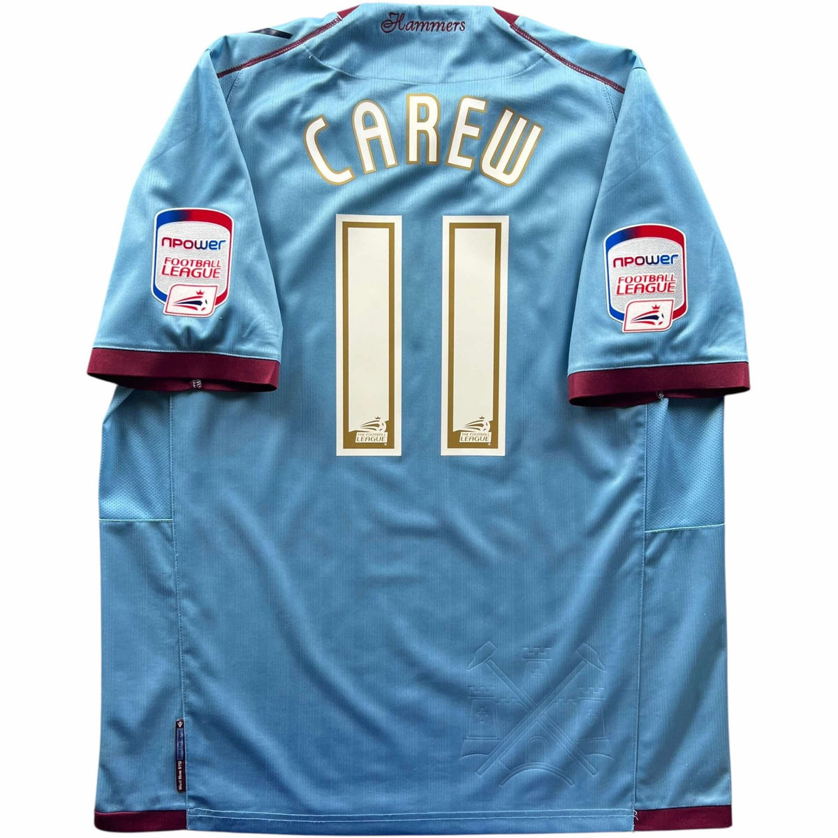 West Ham United 2011-12 Macron away John Carew football shirt size XL