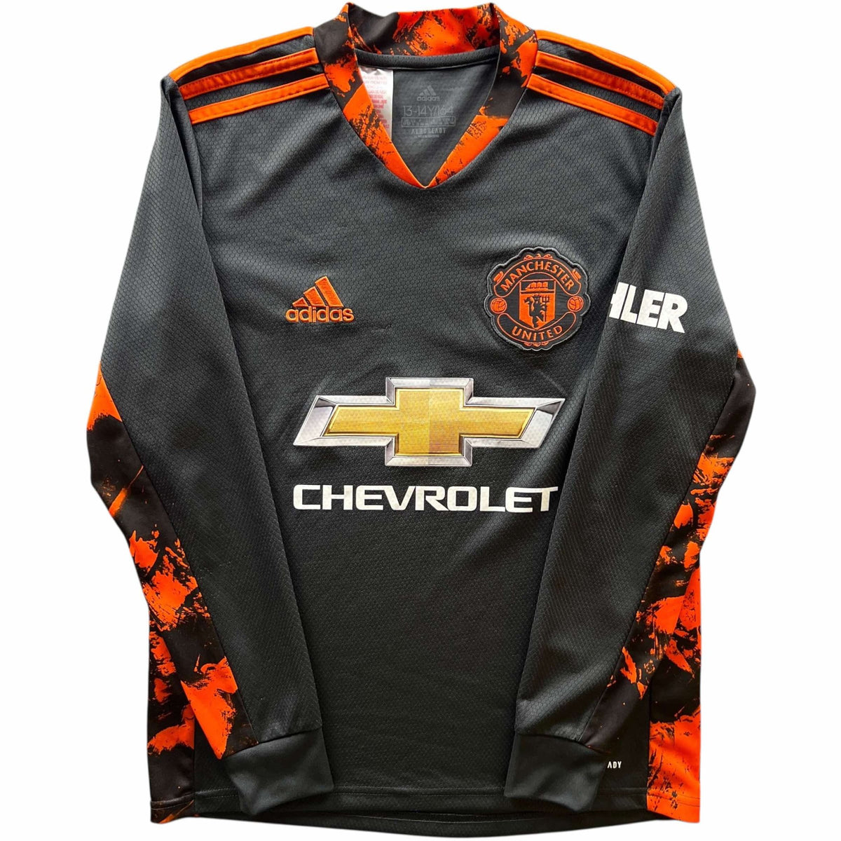 Manchester United 2020-21 Adidas goalkeeper football shirt size Boys L (164)