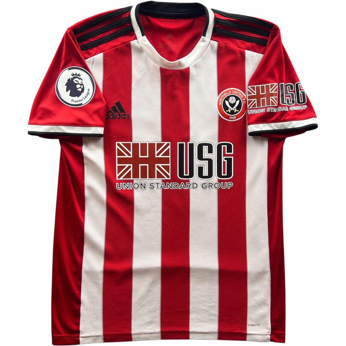 Sheffield United 2019-20 Adidas home John Egan football shirt size S