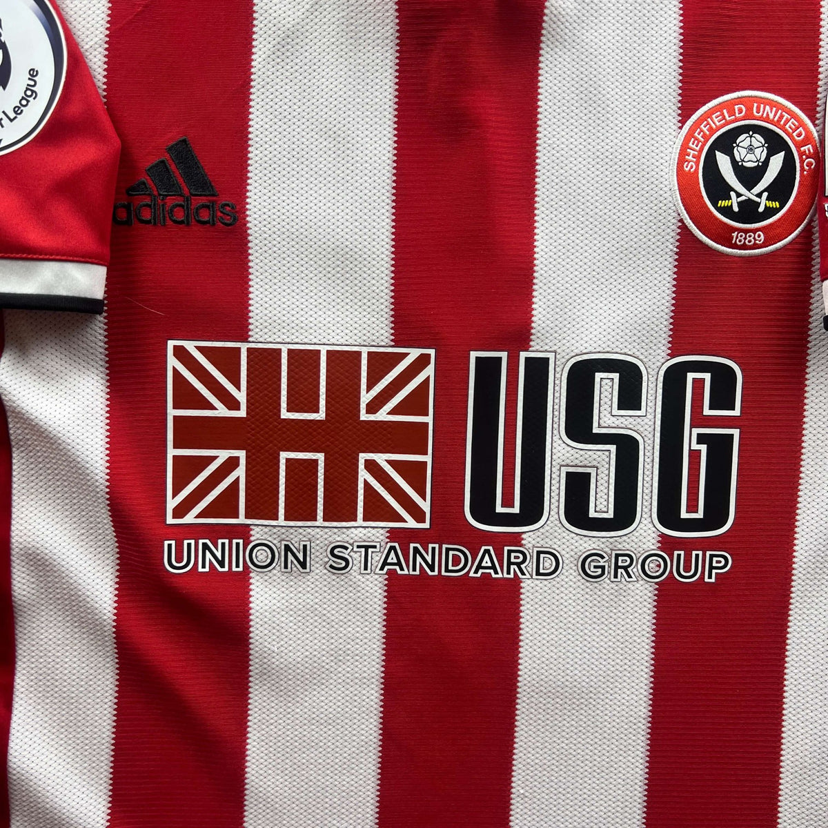 Sheffield United 2019-20 Adidas home John Egan football shirt size S