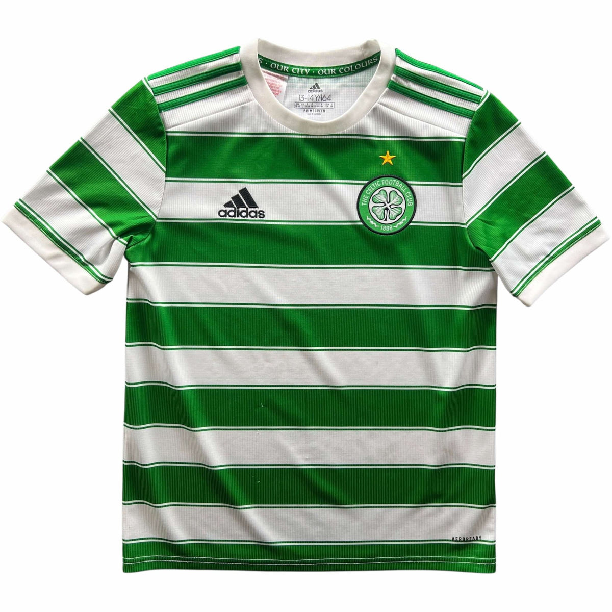 Celtic 2021-22 Adidas home football shirt size Boys L (164)