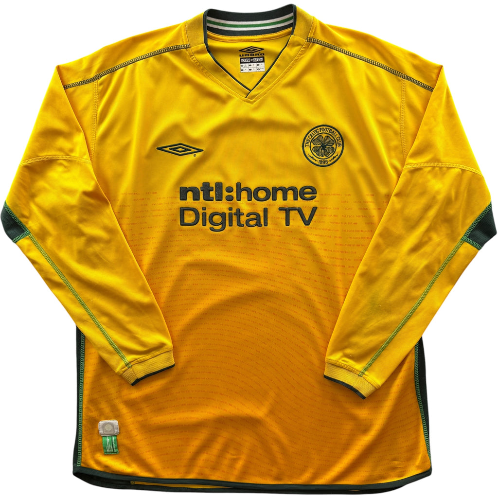 Celtic 2002-03 Umbro away long sleeve Henrik Larsson football shirt size XL
