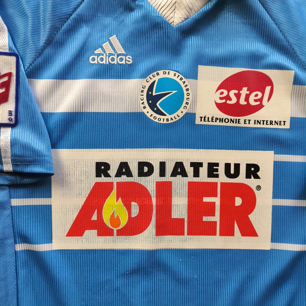 Strasbourg 1999-00 Adidas home football shirt size M