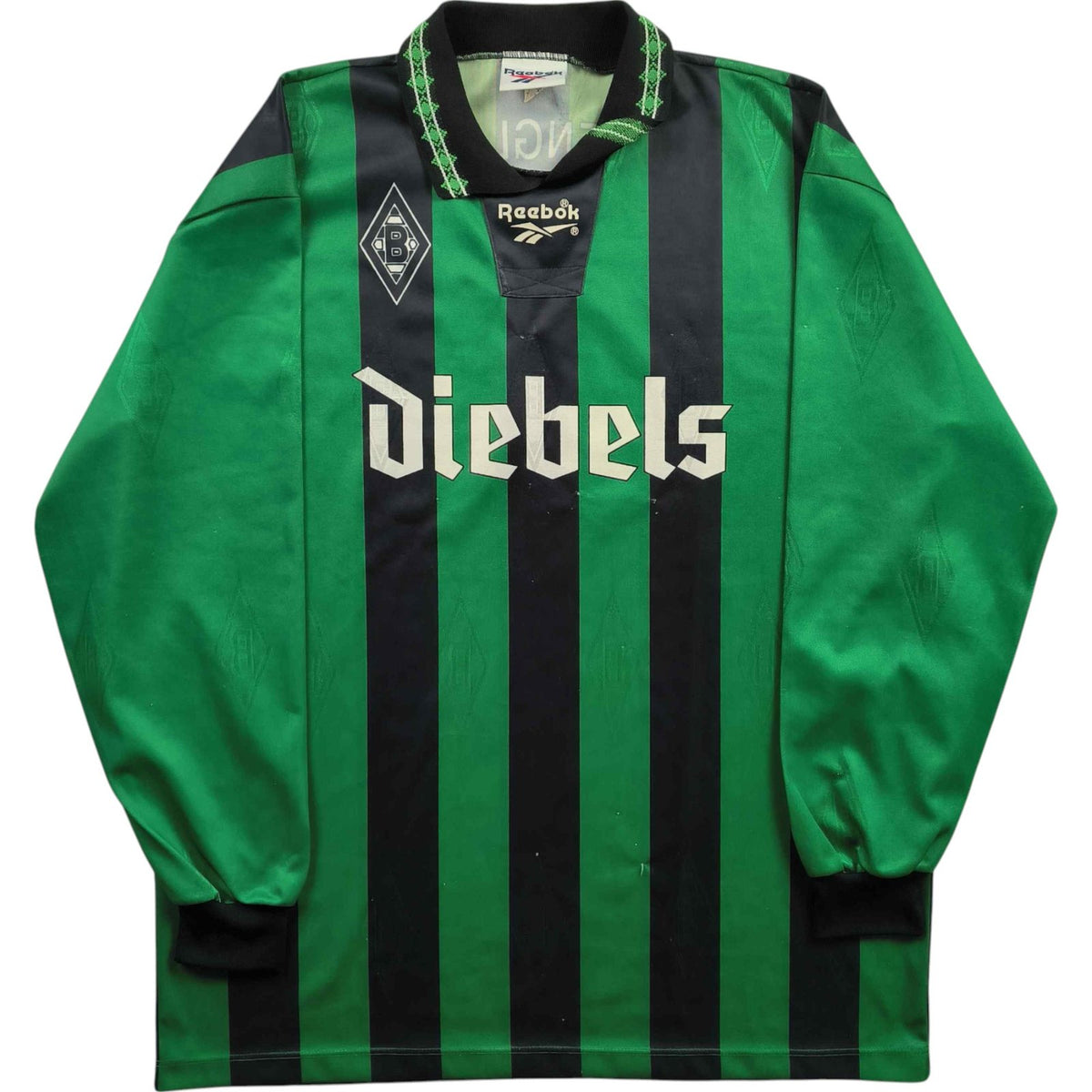 Borussia Mönchengladbach 1995-96 Reebok vendég hosszú ujjú foci mez XXL-es