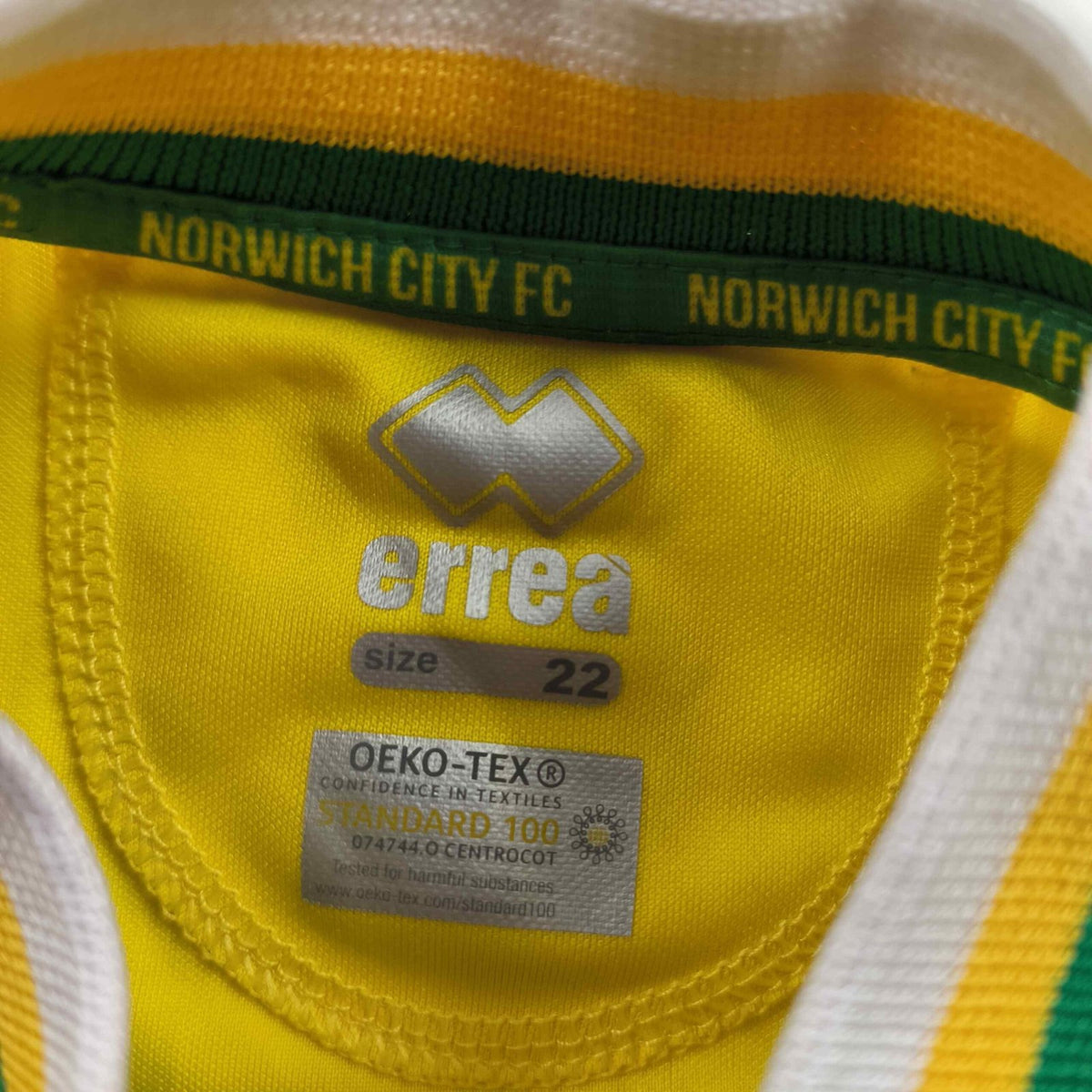 Norwich City 2020-21 Errea home „Naya #1” football shirt size 92