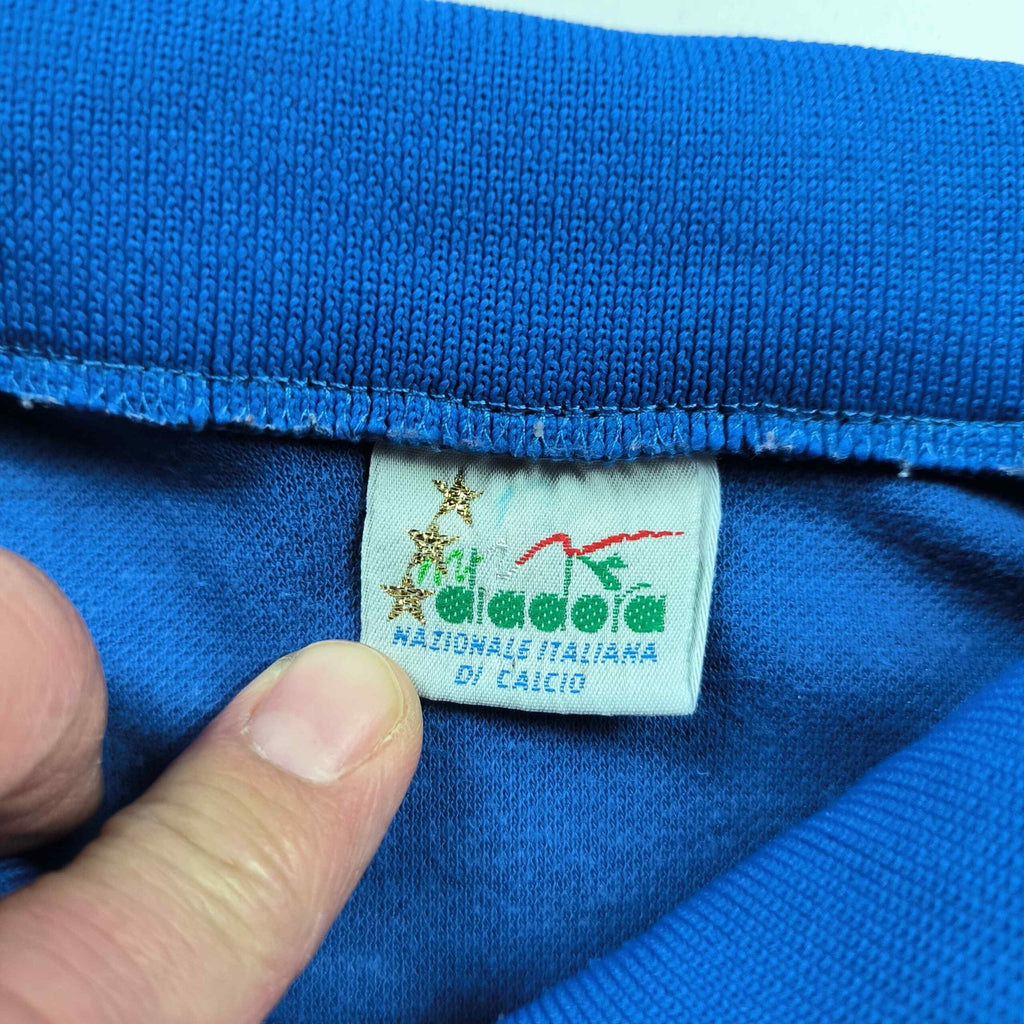 Olaszország 1990-92 Diadora hazai hosszú ujjú #13 foci mez S-es