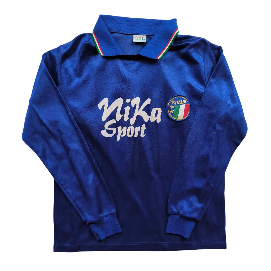 Olaszország 1990-92 Diadora hazai hosszú ujjú #6 foci mez S-es