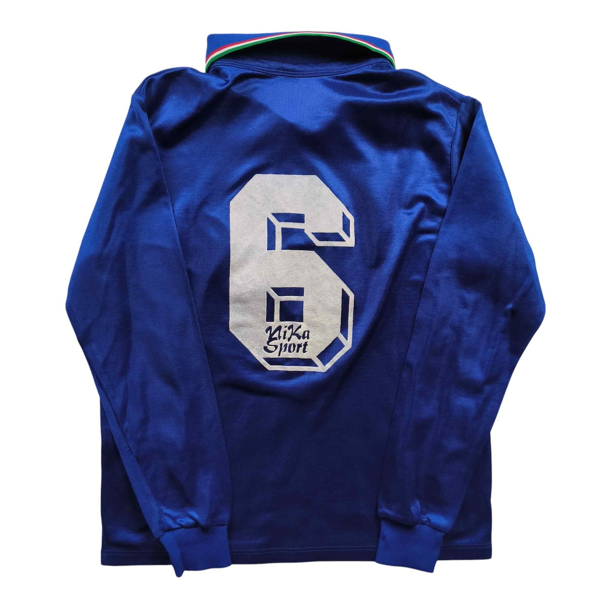 Olaszország 1990-92 Diadora hazai hosszú ujjú #6 foci mez S-es