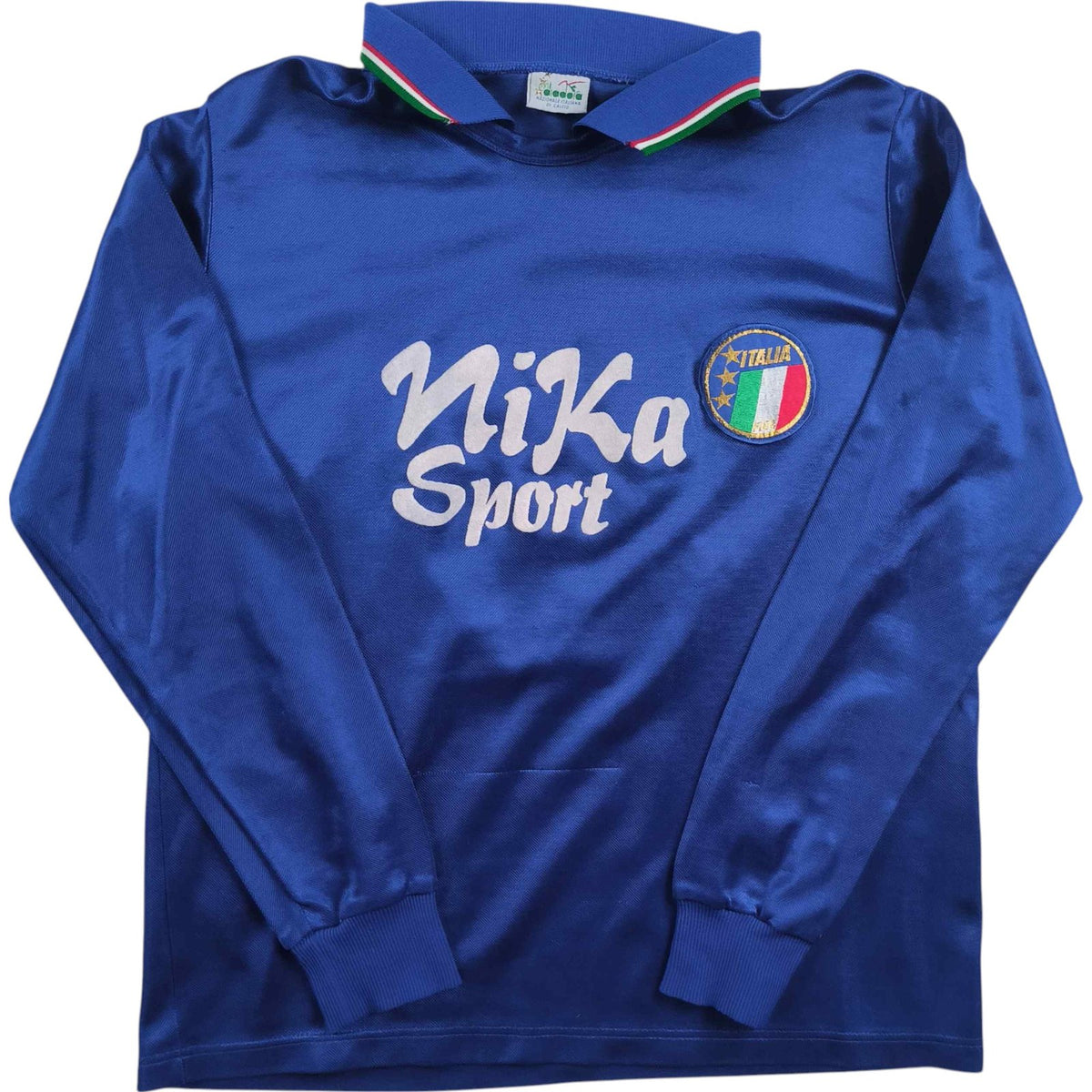 Olaszország 1990-92 Diadora hazai hosszú ujjú #9 foci mez S-es