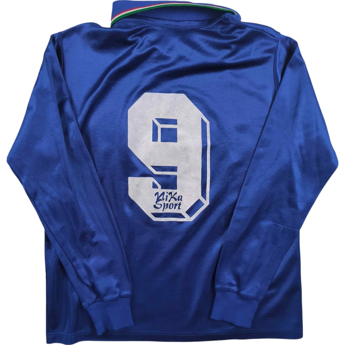 Olaszország 1990-92 Diadora hazai hosszú ujjú #9 foci mez S-es