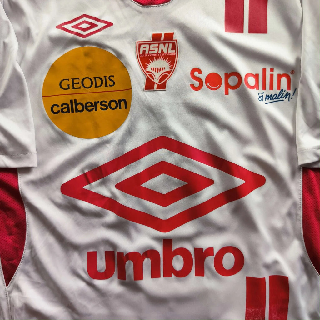 Nancy 2010-11 Umbro home Djamel Bakar football shirt size S