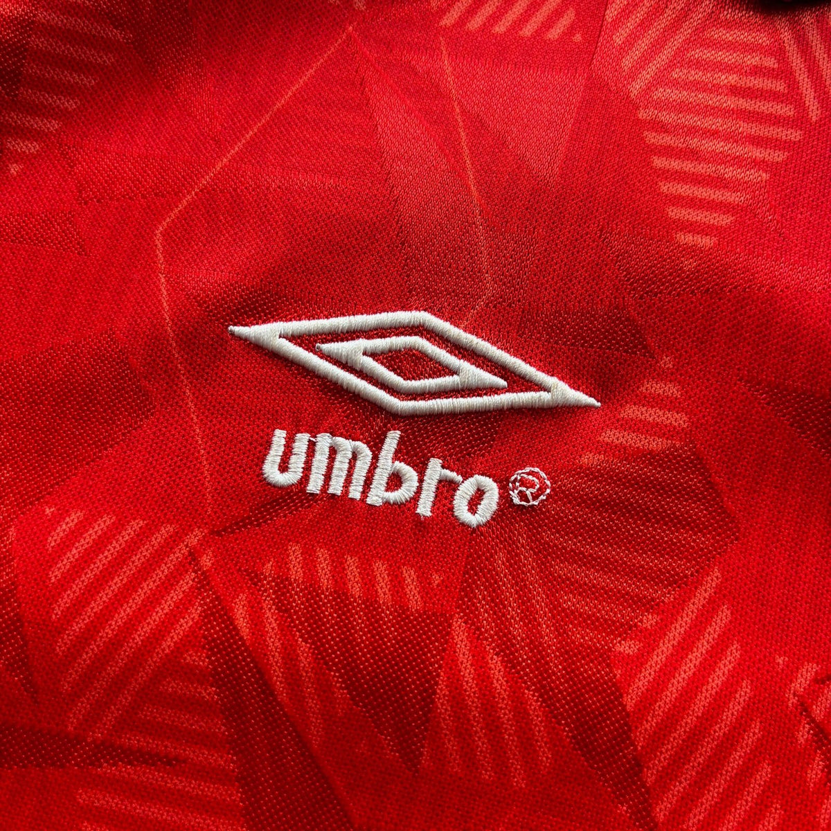 Anglia 1990-92 Umbro vendég foci mez M-es