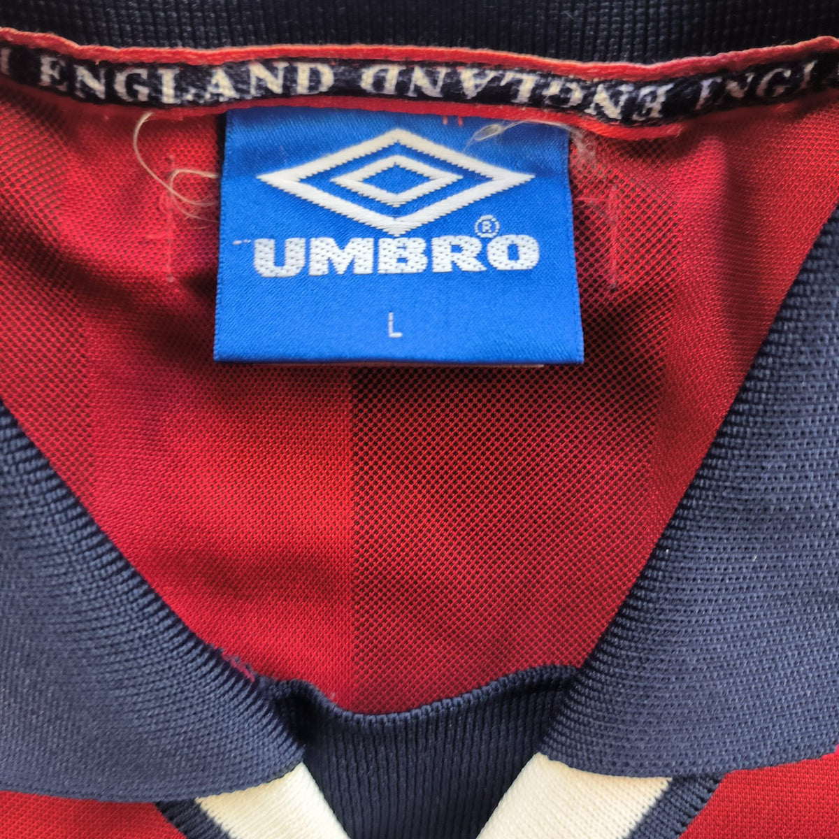 Anglia 1997-99 Umbro vendég foci mez L-es