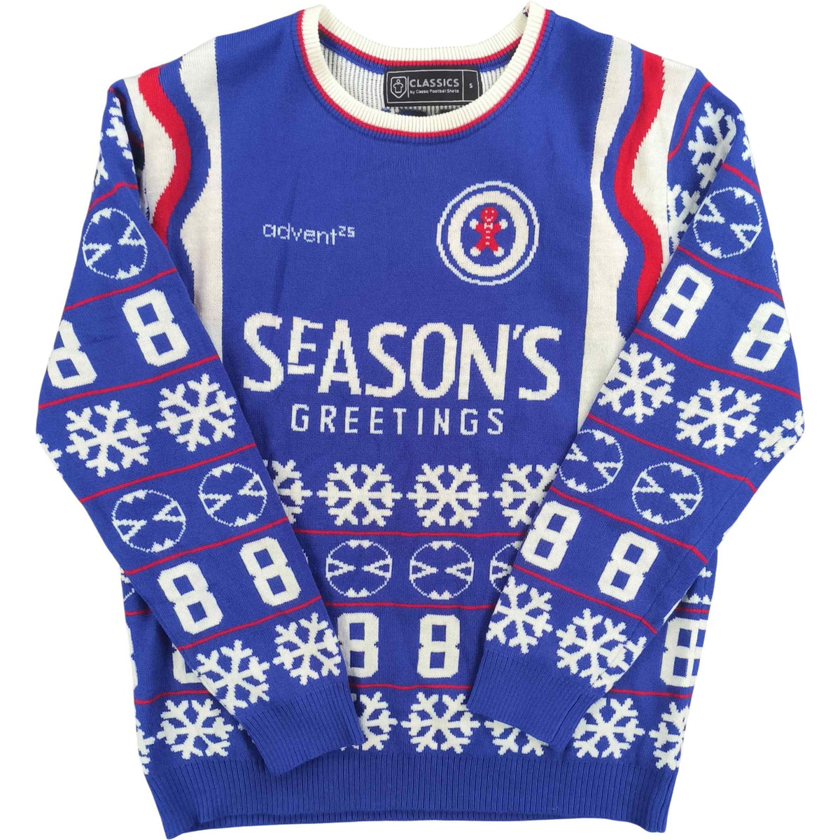 Rangers Paul Gascoigne #8 Season’s Greetings karácsonyi felső pulcsi S-es