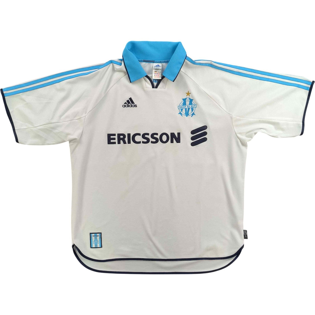 Marseille 1999-2000 Adidas home football shirt size XL