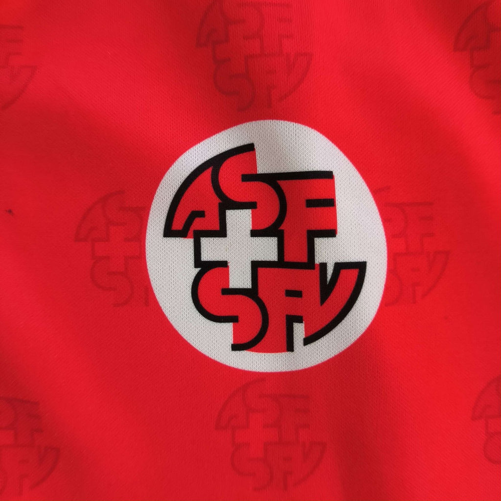Switzerland 1994-96 Lotto home #4 *Signed* football shirt size L