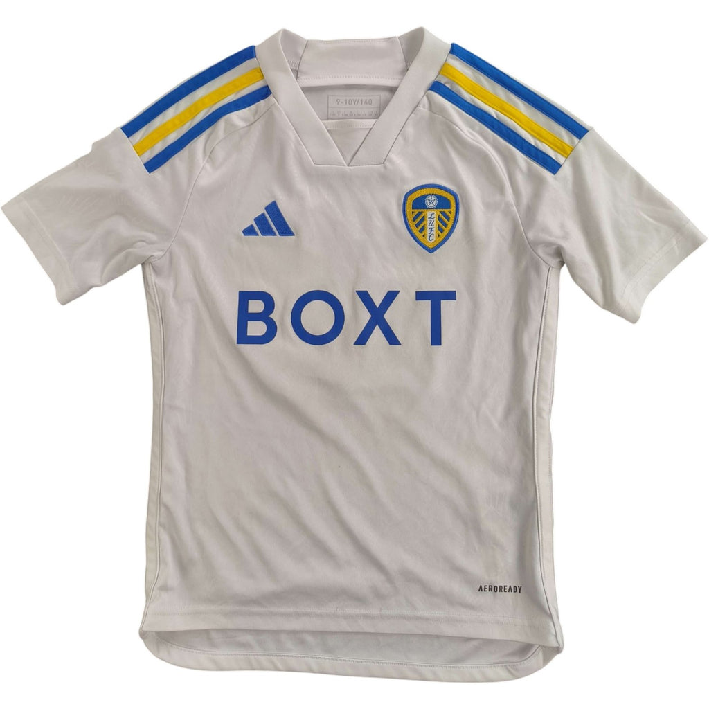 Leeds United 2023-24 Adidas home „Leo #10” football shirt size 140