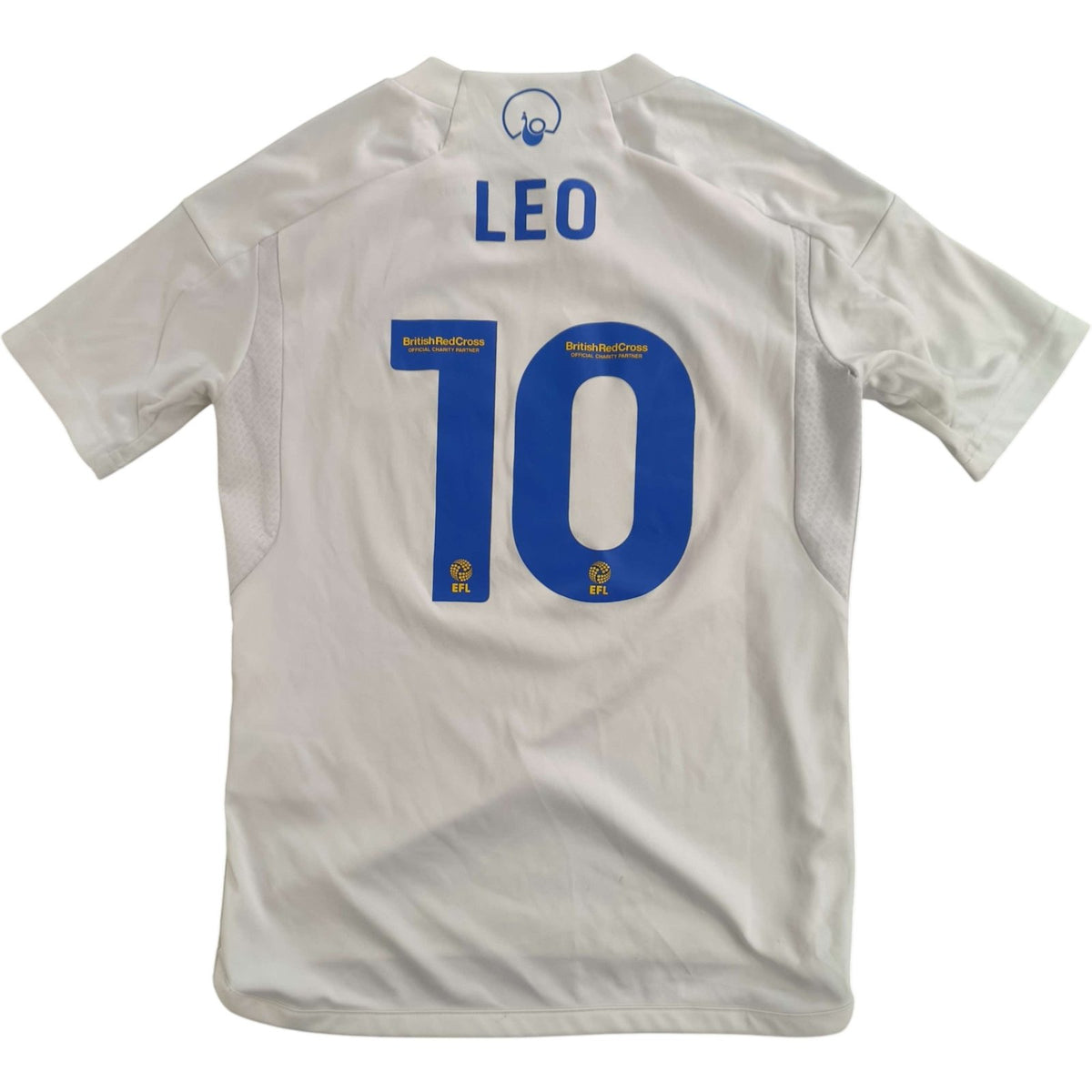 Leeds United 2023-24 Adidas home „Leo #10” football shirt size 140