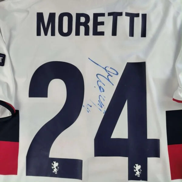 Genoa 2010-11 Asics vendég EL Emiliano Moretti *Aláírt* foci mez L-es