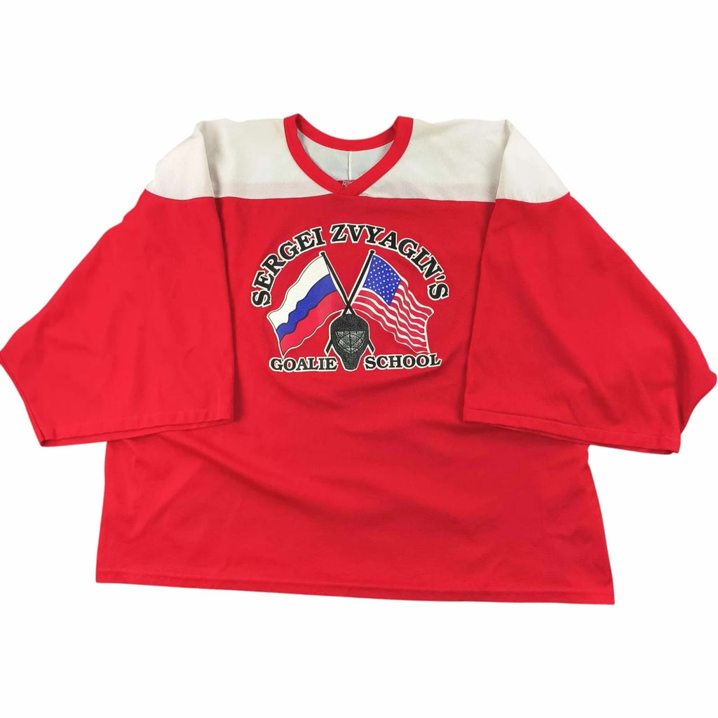 Sergei Zvyagin’s Goalie School CCM ice hockey jersey size XXL
