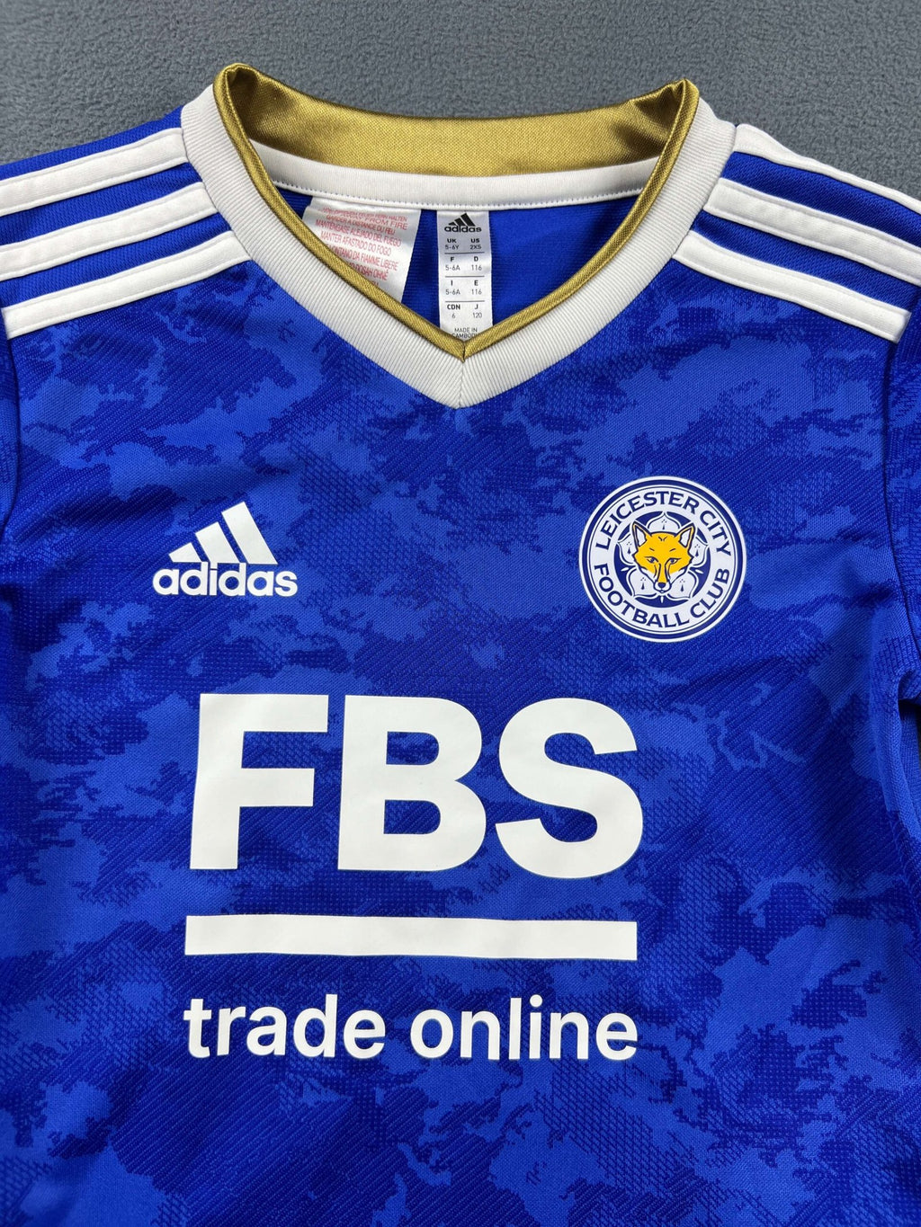 Leicester City 2021-22 Adidas hazai foci mez gyerek 116-os