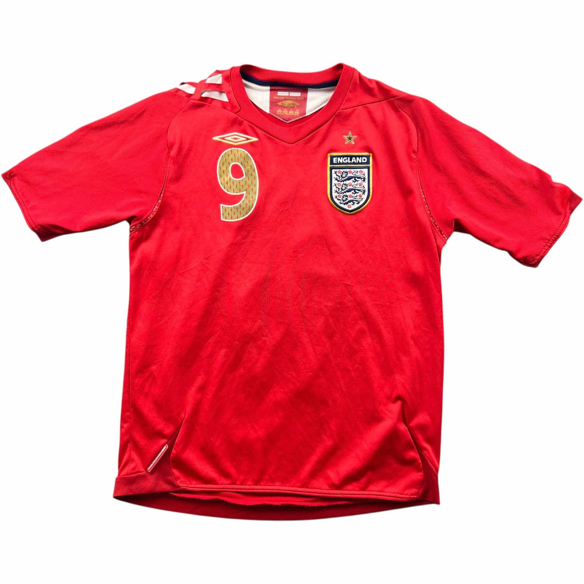 Anglia 2006-08 Umbro vendég „Ellis #9” foci mez gyerek 146-os