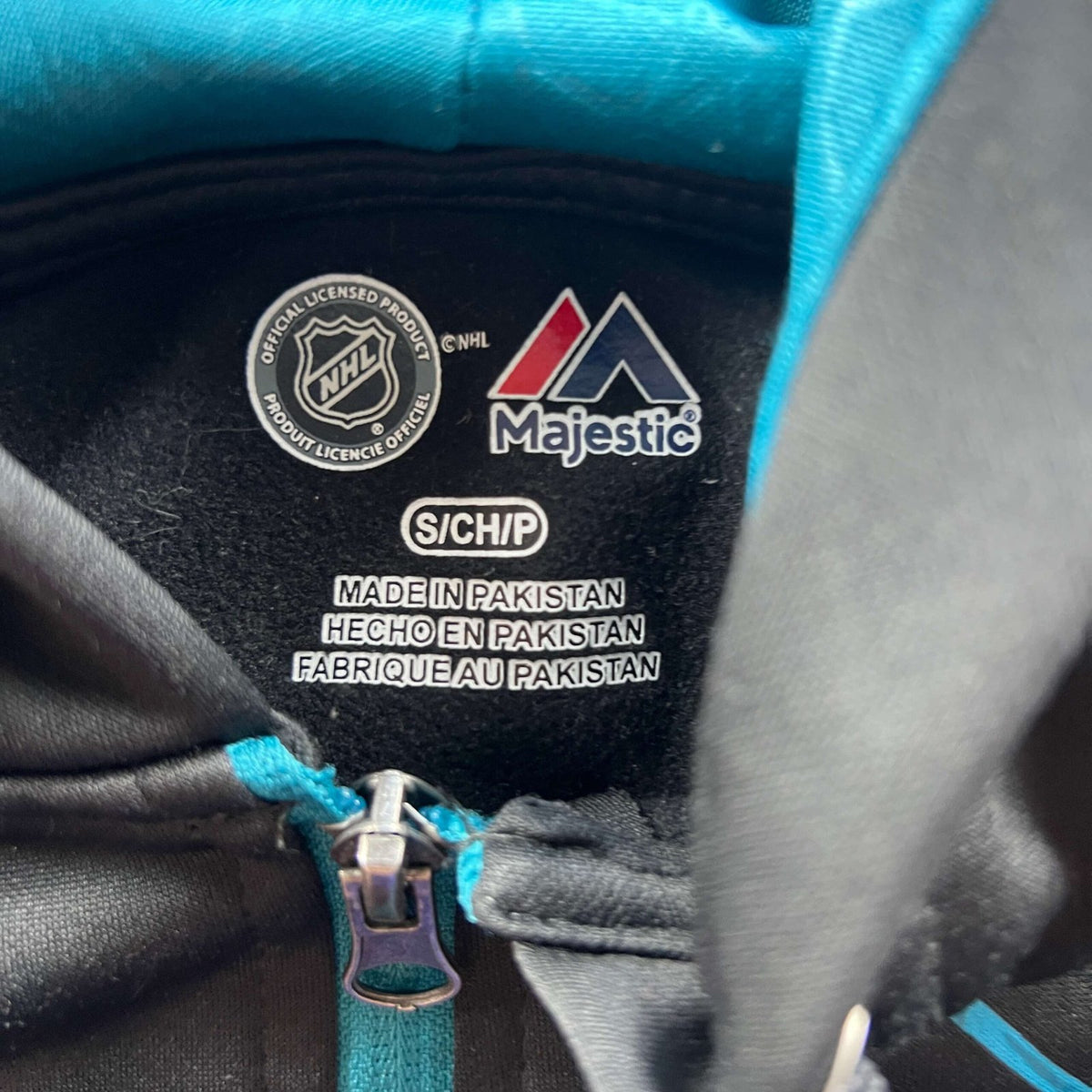 San Jose Sharks Majestic NHL kapucnis pulóver S