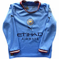 Manchester City 2022-23 Puma hazai „Zac #8” hosszú ujjú foci mez gyerek 128-as
