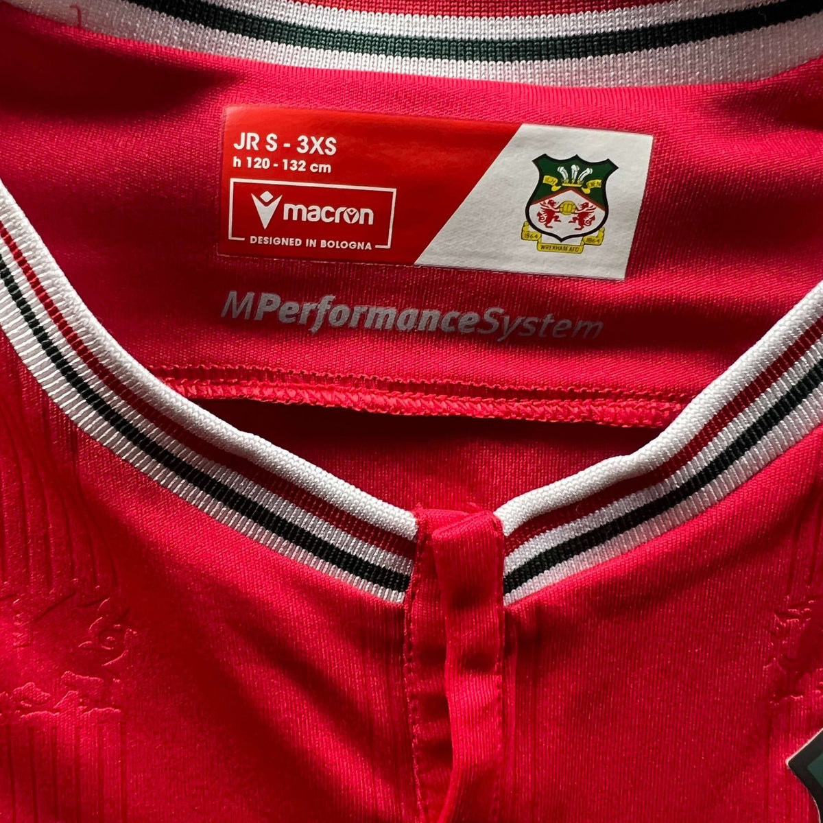 Wrexham 2023-24 Macron hazai foci mez gyerek 120-132-es