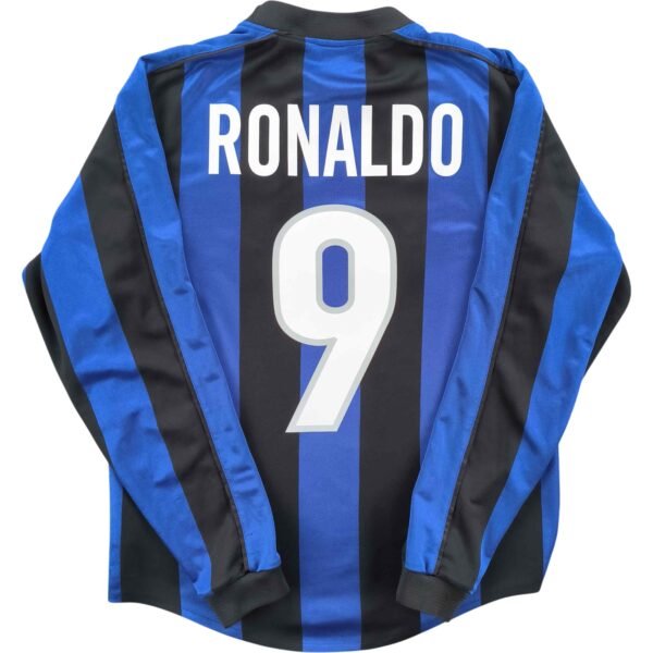 Internazionale Inter Milan 1999-2000 Nike hazai hosszú ujjú Ronaldo foci mez gyerek XL-es