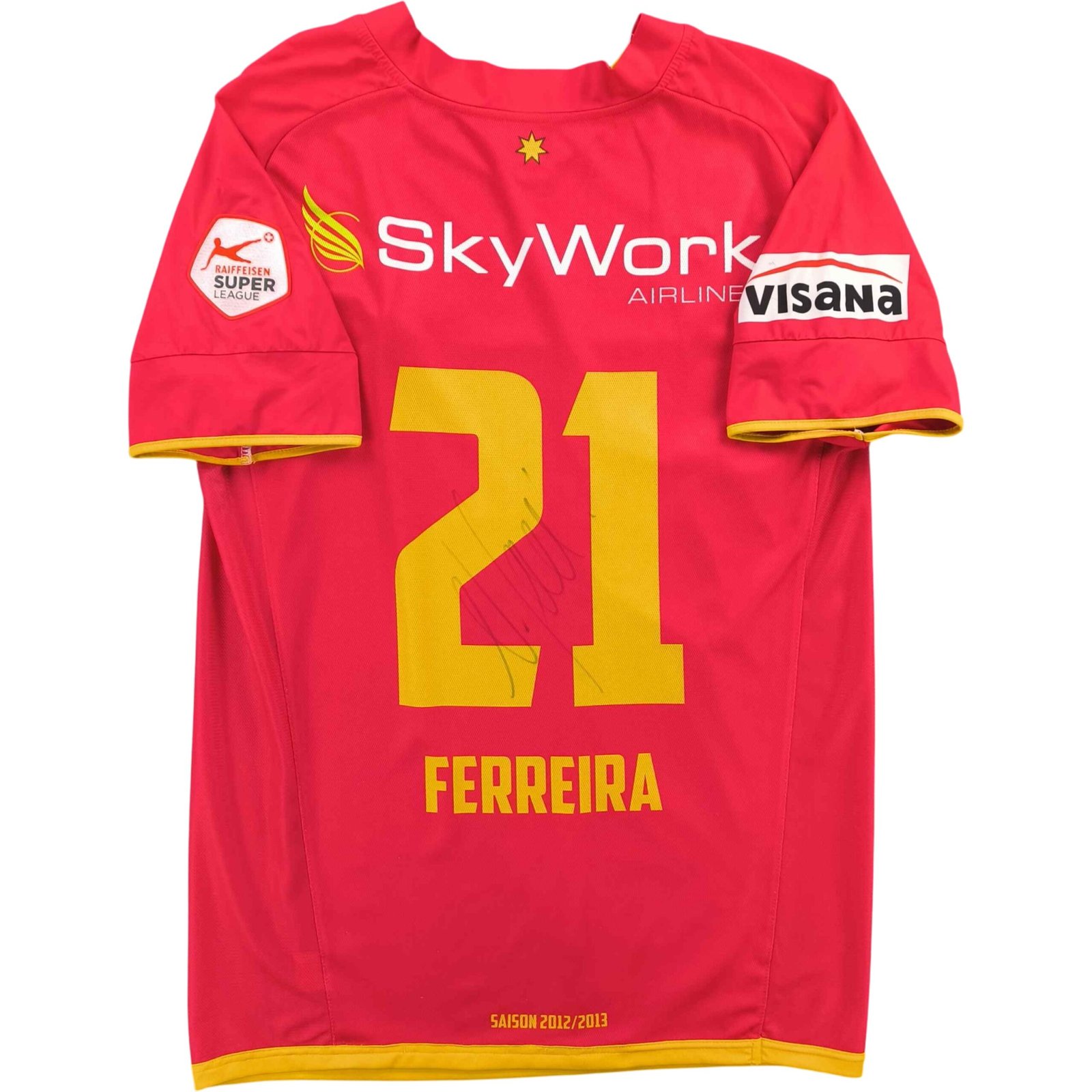 FC Thun 2012-13 Erima hazai Nelson Ferreira *Aláírt* foci mez M-es