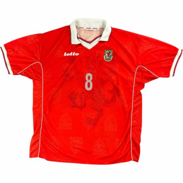 Wales Walesi válogatott 1998-2000 Lotto hazai #8 foci mez XL-es