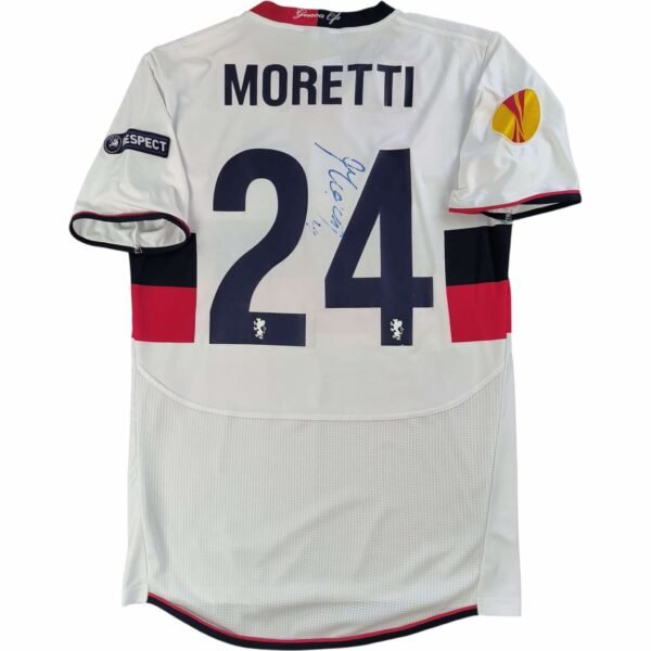 Genoa 2010-11 Asics vendég EL Emiliano Moretti *Aláírt* foci mez L-es