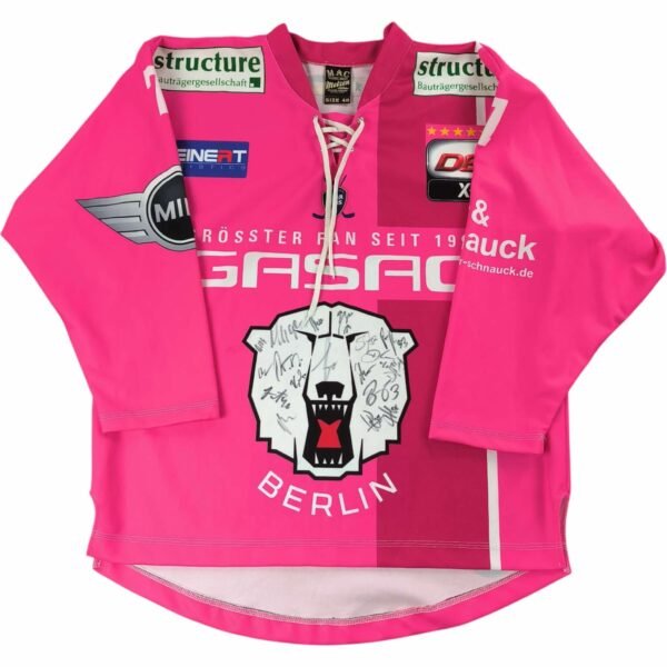 Eisbaren Berlin Polar Kreis Bears #7 Frank Hördler *Aláírt* jégkorong mez XL-es