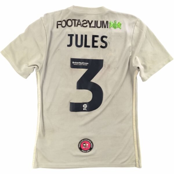 Exeter City 2023-24 Adidas vendég Zak Jules foci mez S-es