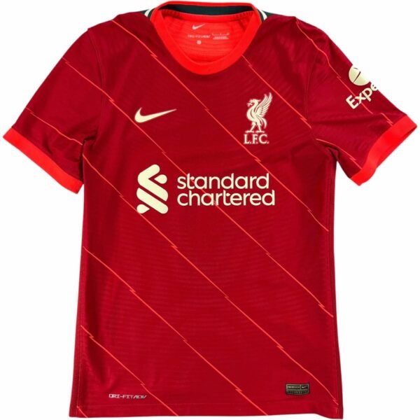 Liverpool 2021-22 Nike hazai Player Issue foci mez S-es
