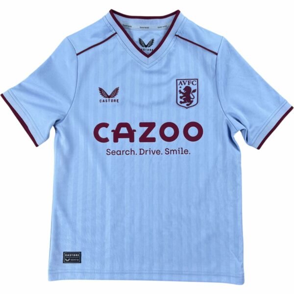 Aston Villa 2022-23 Castore vendég foci mez gyerek M-es