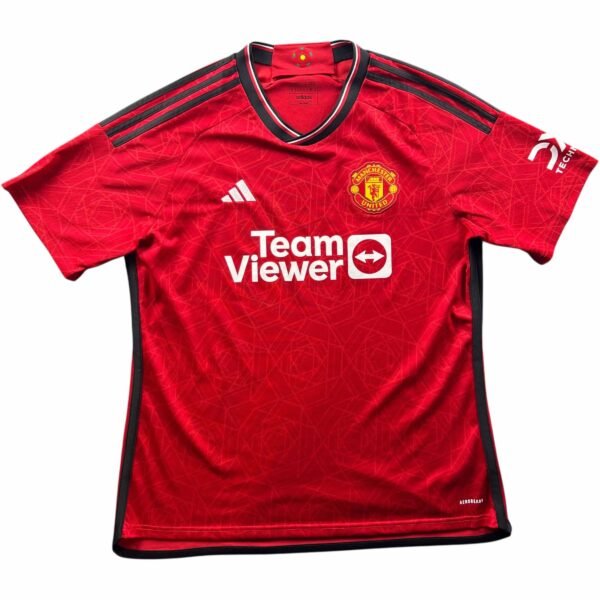 Manchester United 2023-24 Adidas hazai foci mez XL-es