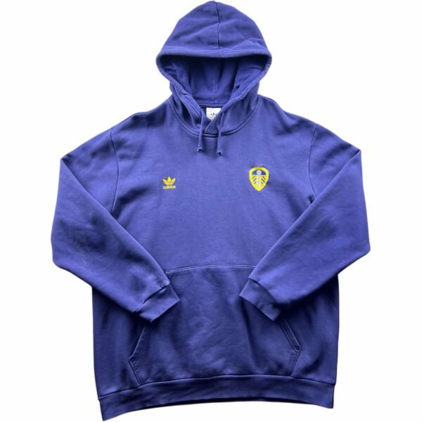Leeds United 2022-23 Adidas kapucnis felső XXL-es