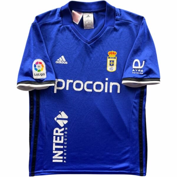 Real Oviedo 2016-17 Adidas hazai foci mez gyerek 152-es