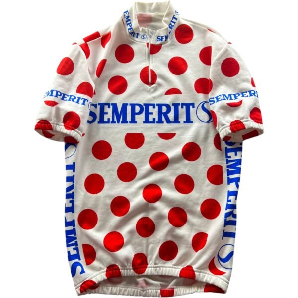 vintage 1992 Semperit polka dot kerékpáros mez S-es