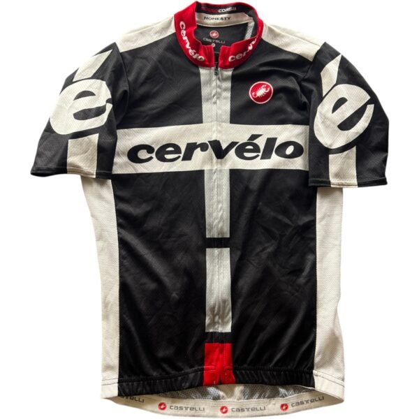 Castelli Cervelo Rosso Corsa black-white kerékpáros mez M-es